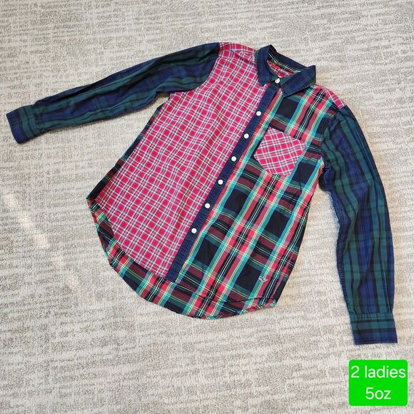 Vineyard Vines womens Christmas plaid long sleeve button down top size 2 - Picture 1 of 12